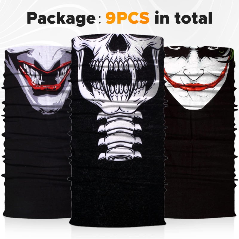 JOEYOUNG Headwear, Bandana Neck Gaiter Face Cover Mask Scarf Balaclava pack of 9 - Image 3
